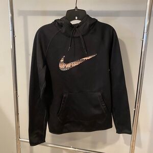 Nike Therma-Fit Hoodie – Black with Patterned Swoosh – Women’s XS